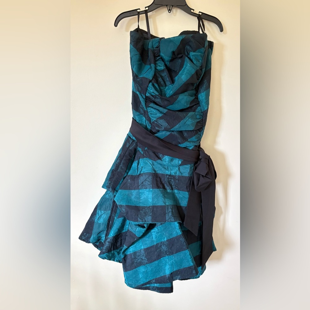 Le Chateau Black and Teal Cute Dress